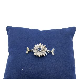 Chiusura in Oro Bianco 18 kt con Zaffiro